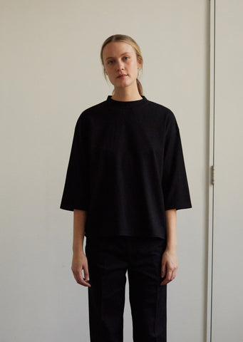 Women Cotton Cashmere Piped Oversized Half Sleeve Tee
