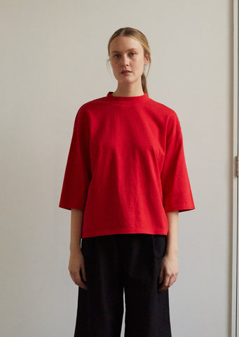 Women Cotton Cashmere Piped Oversized Half Sleeve Tee