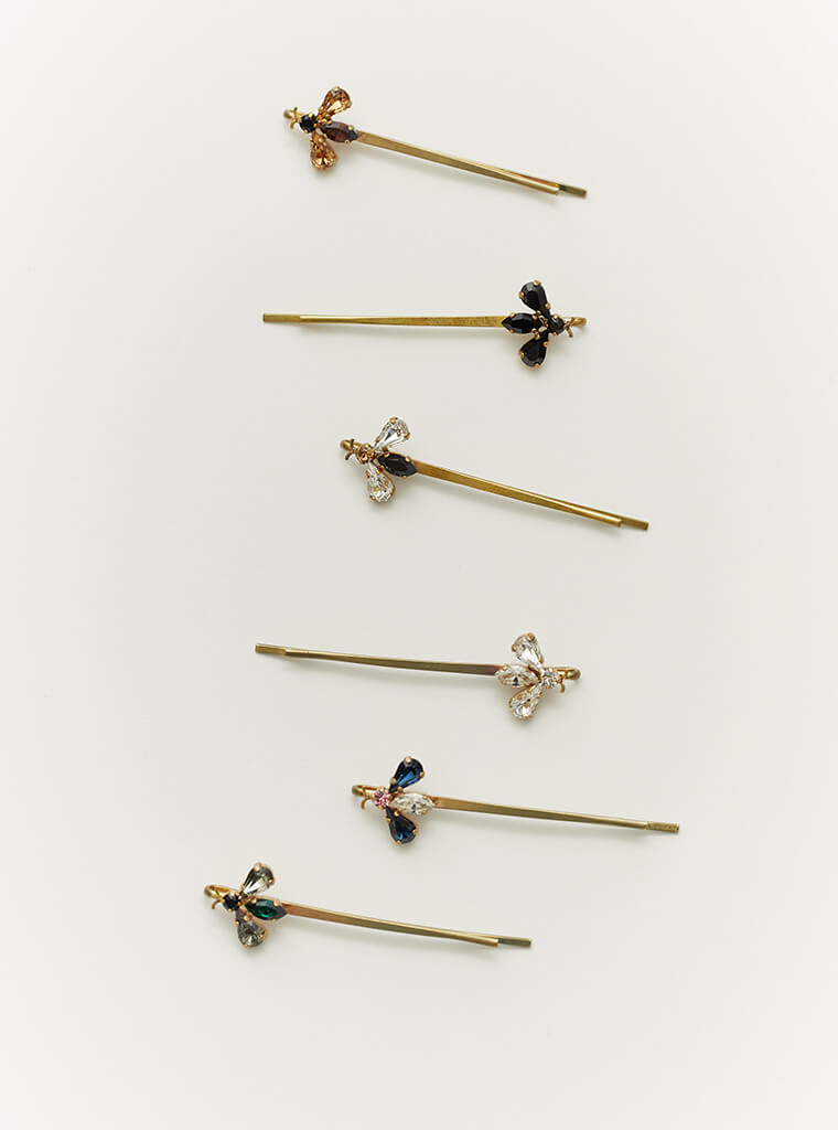 Bee Hair Pin — Brown Beige