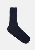 Linen-Cotton Mix Socks in Ink Blue