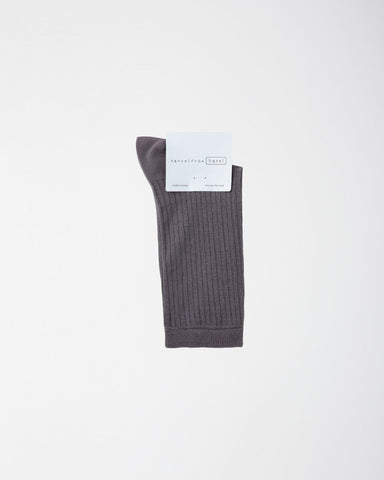 Silk Rib Crew Socks