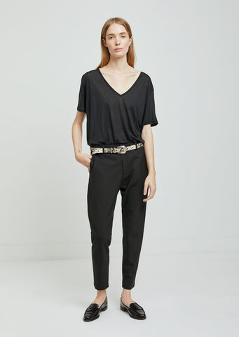 Sheriff Snake Print Leather Belt