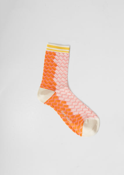 henrik vibskov double bounce socks (orange / black) SS19-S909 