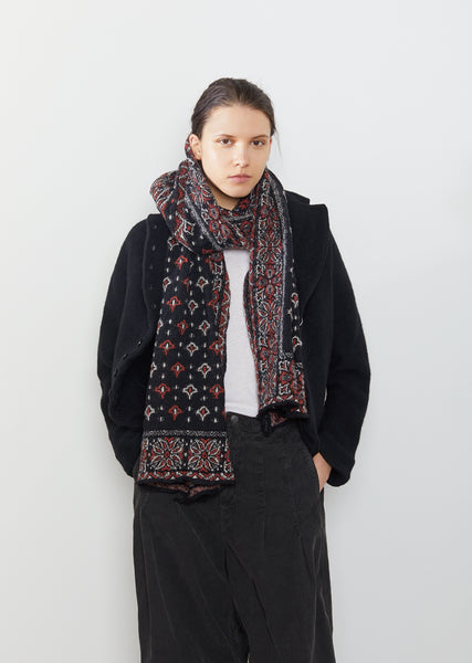 Compressed Wool Bandana Scarf - One Size / Black