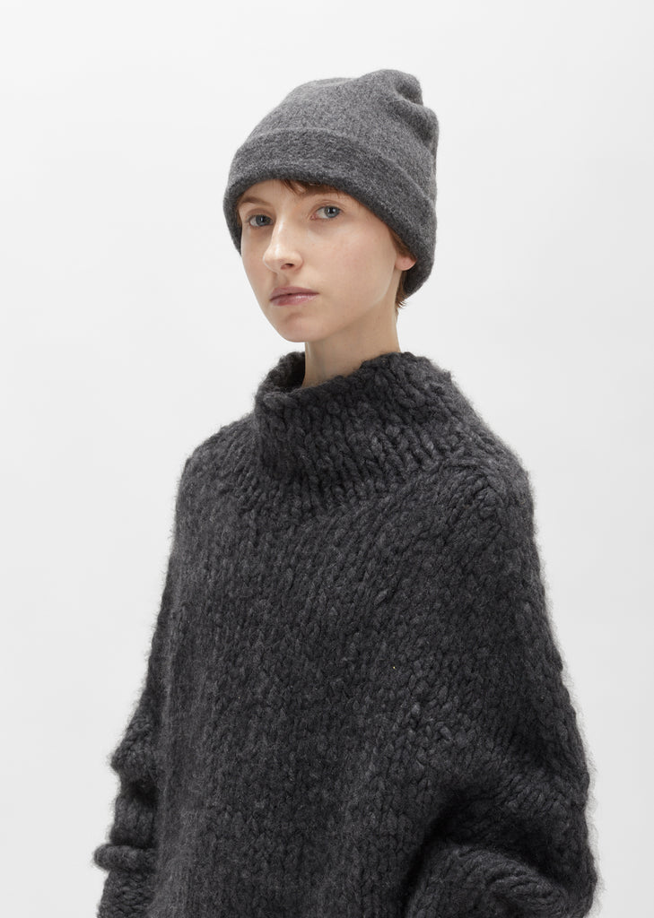 Cashmere Felt Crown Beanie