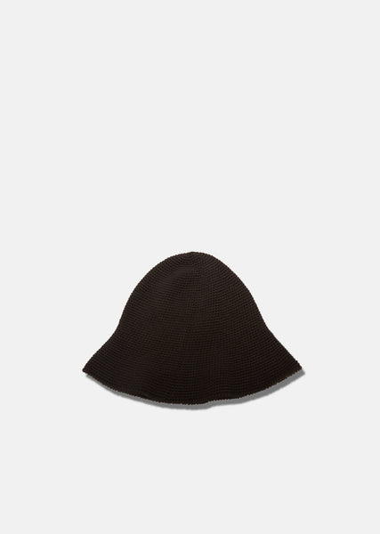 Lauren Manoogian Crochet Big Brim Hat in Black Marl main image 0