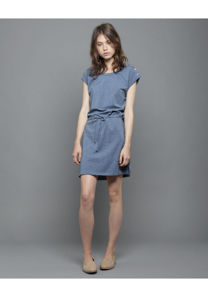 Buttoned Indigo Dress