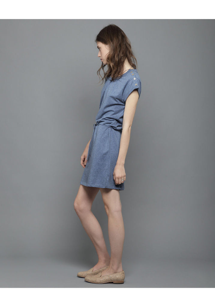 Buttoned Indigo Dress