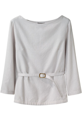 Gingham Jacquard Top
