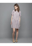 Plaid Gathered Yoke Dress