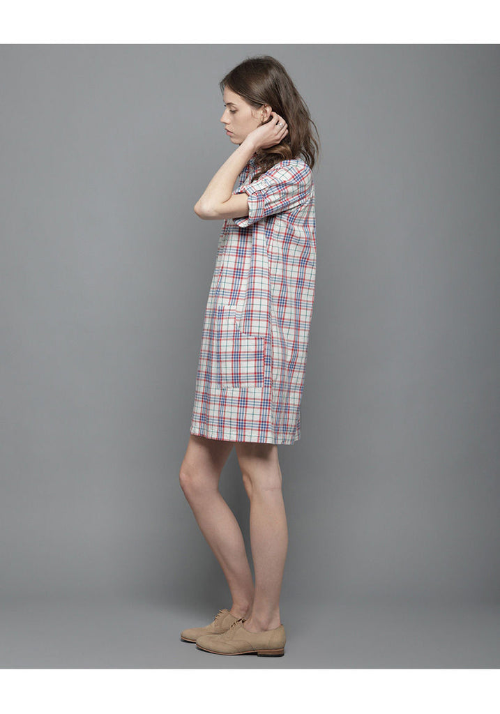 Plaid Gathered Yoke Dress