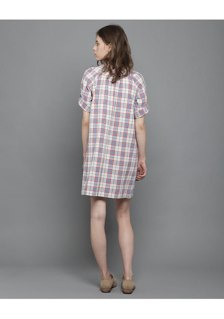 Plaid Gathered Yoke Dress