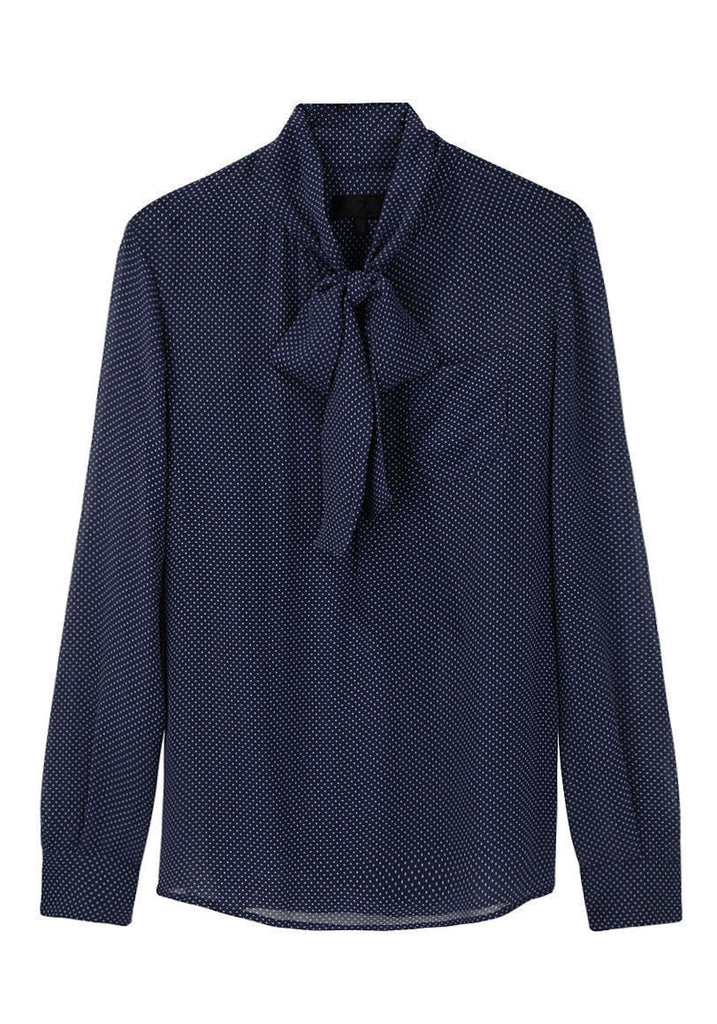 Polka-Dot Chiffon Blouse