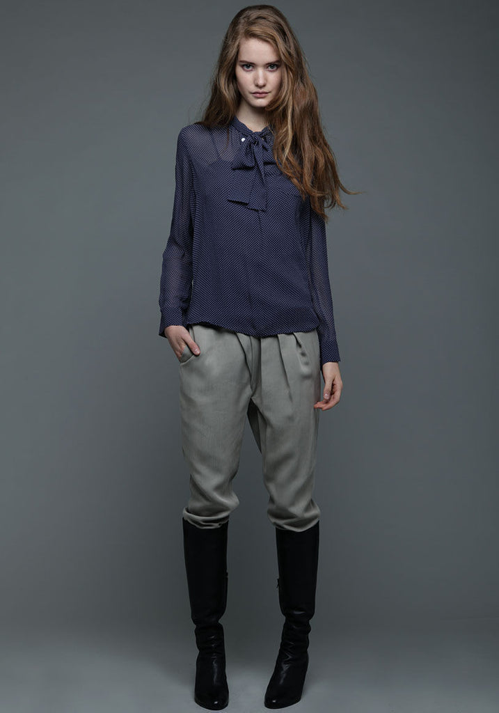 Polka-Dot Chiffon Blouse