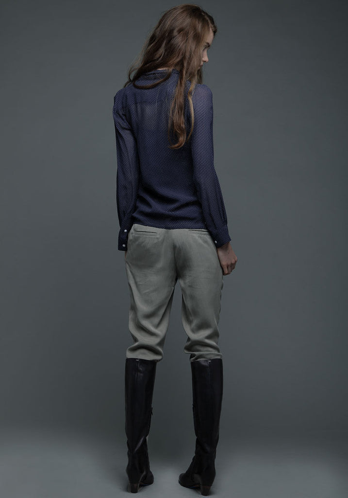 Polka-Dot Chiffon Blouse