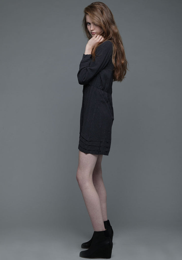 Polka-Dot Chiffon Dress