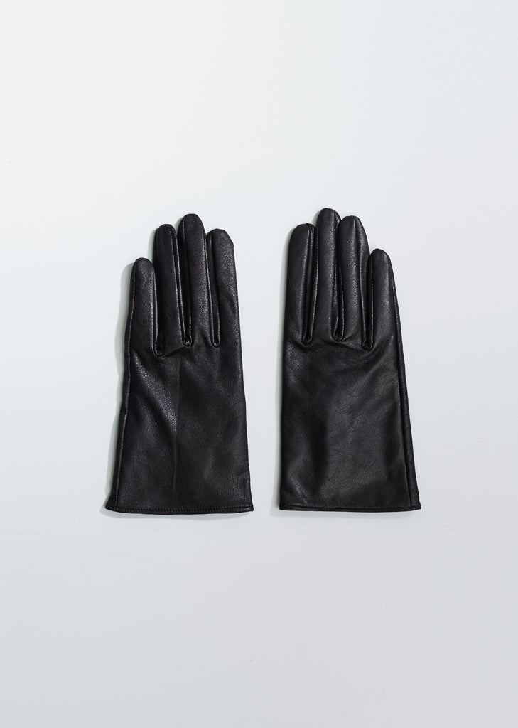 Short Leather Fitted Gloves