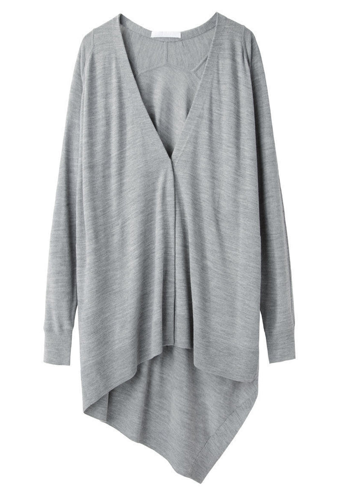 Asymmetric Merino Cardigan