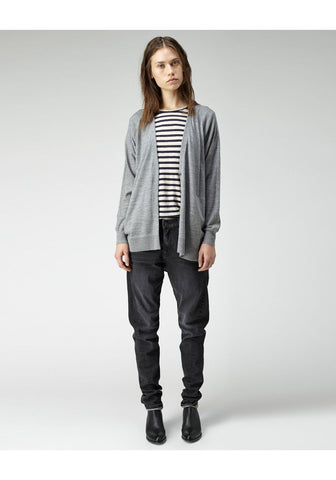 Asymmetric Merino Cardigan