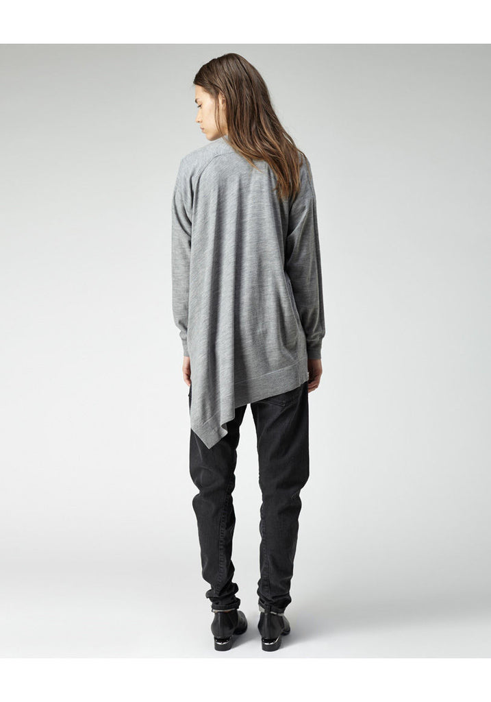 Asymmetric Merino Cardigan