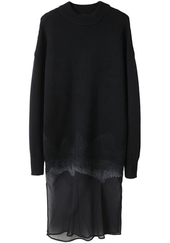 Needle Punch Chiffon Dress