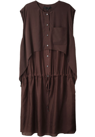 Silk Shirtdress w/ Overlay