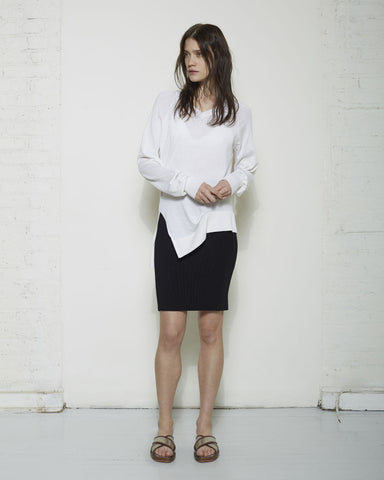 Tubular Stripe Pencil Skirt