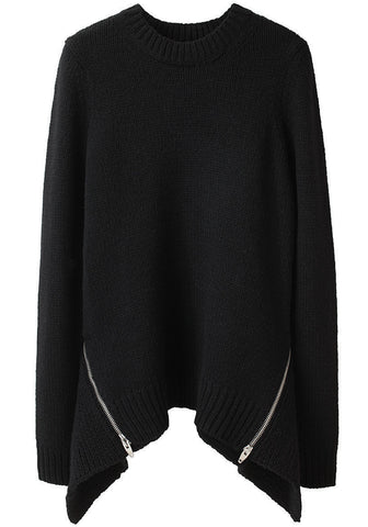 Zip Back Peplum Pullover
