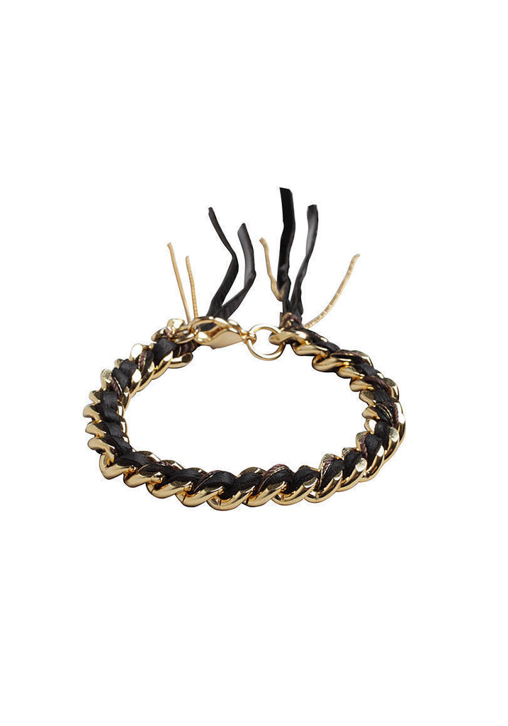 Leather & Silk Chain Bracelet