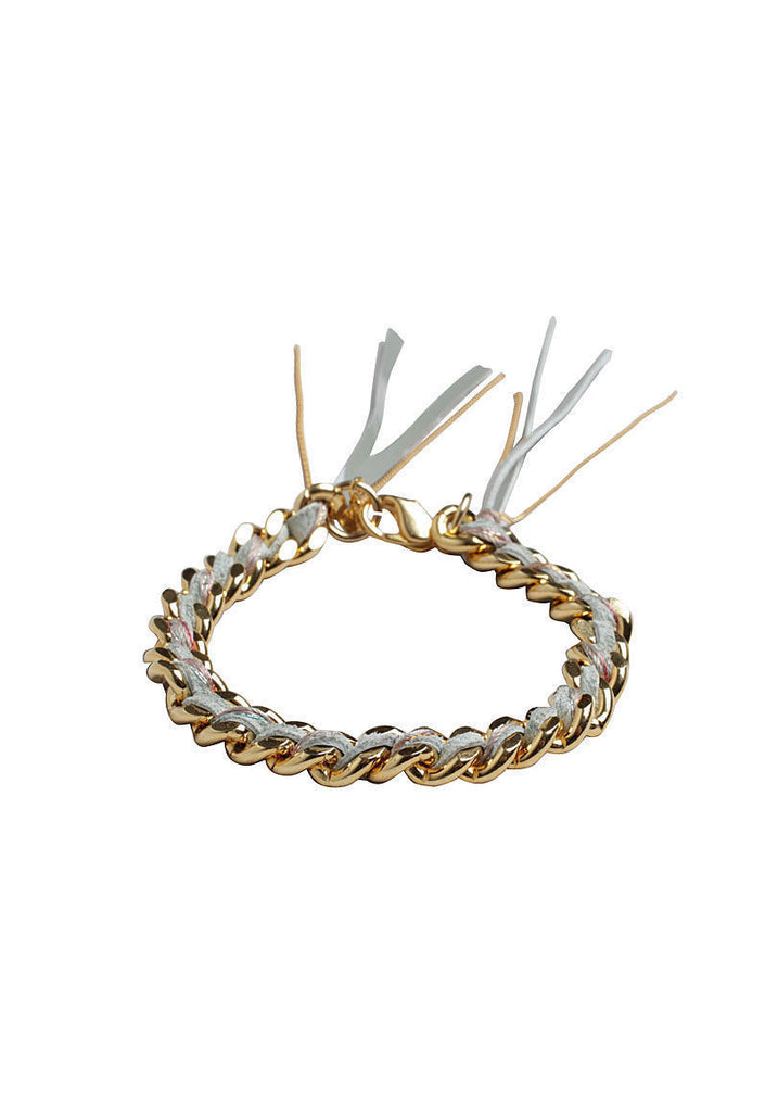 Leather & Silk Chain Bracelet