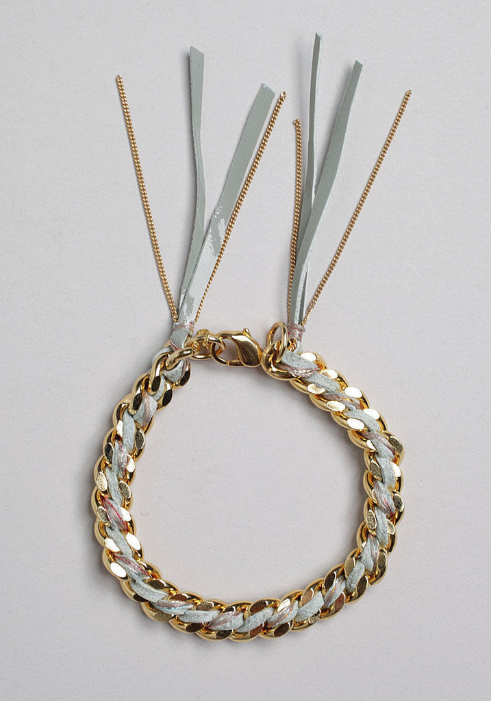 Leather & Silk Chain Bracelet
