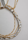 Silk Braid & Gold Chain Bracelet