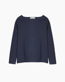 Cropped Quarter Sleeve Boatneck Tee