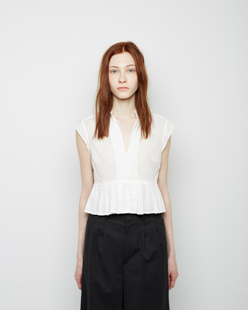 Luz Cropped Pleat Blouse