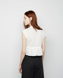 Luz Cropped Pleat Blouse
