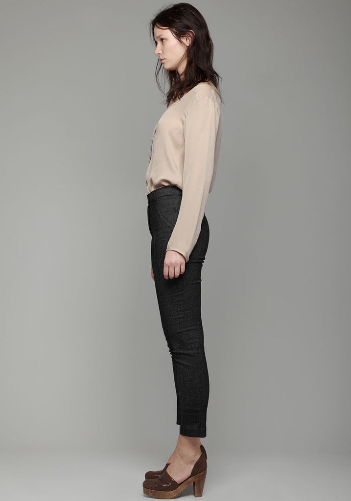 Scoop Neck Button Blouse