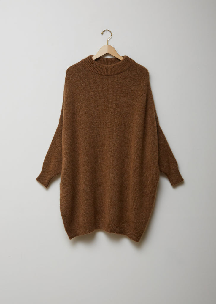 Cashmere and Silk Oversized Round Neck Tunic Sweater