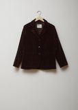 Asymmetric Collared Corduroy Blazer