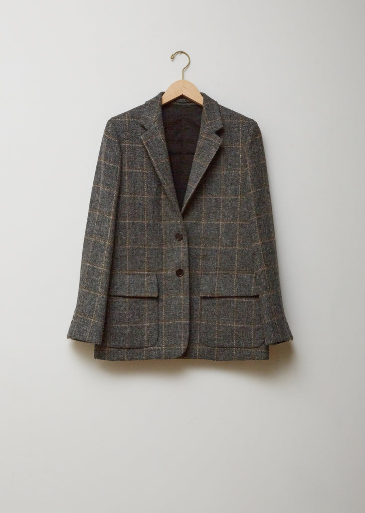 Single-Breasted Patch Pocket Wool Blazer