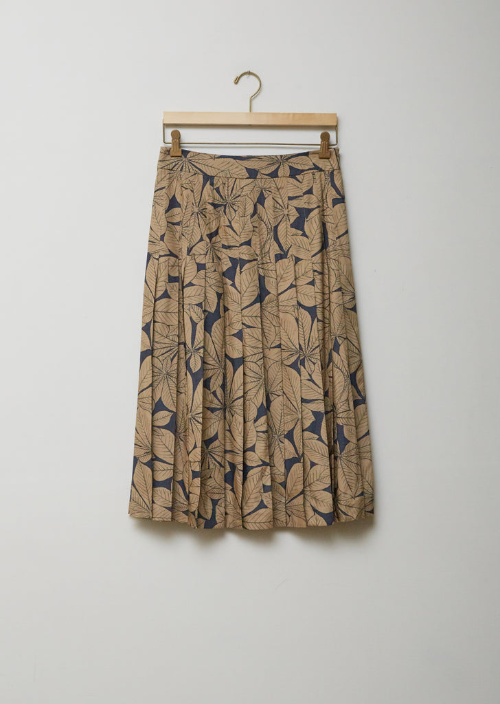 Floral Print Pleated Skirt