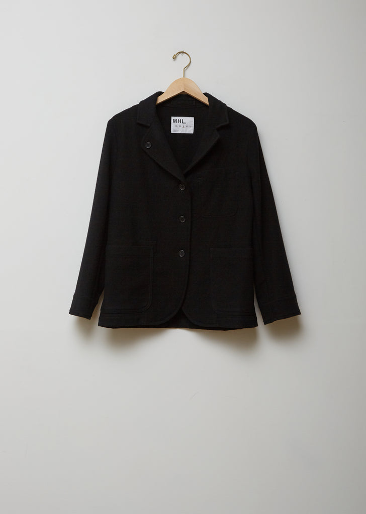 Asymmetric Collared Wool Blazer