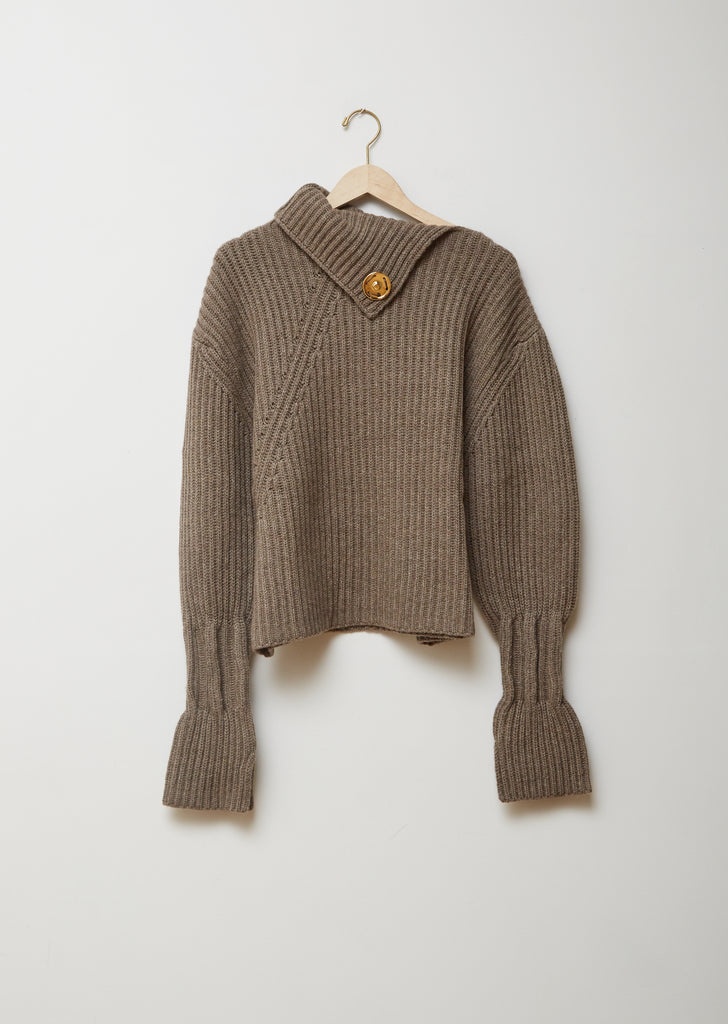 Chunky Knit Jumper With Poppers