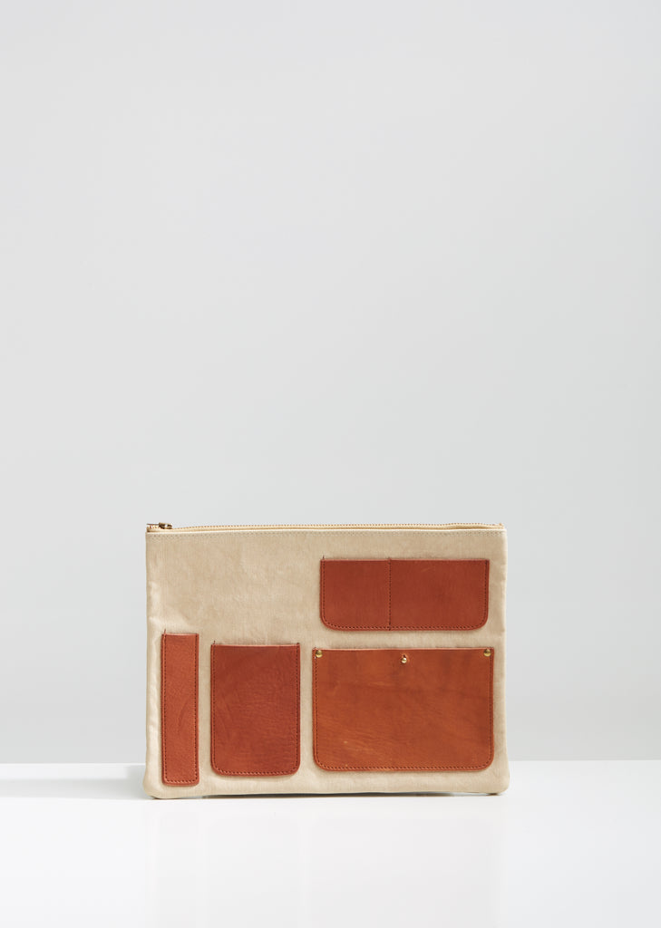 Handmade Washed Canvas Pocket Clutch