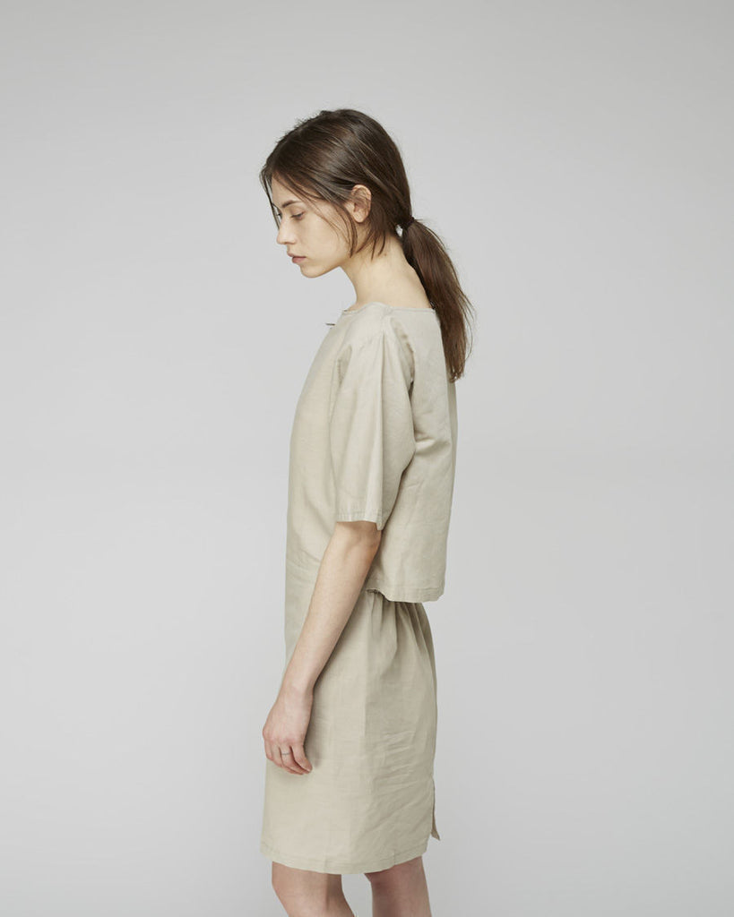 Cut-Out Linen Dress