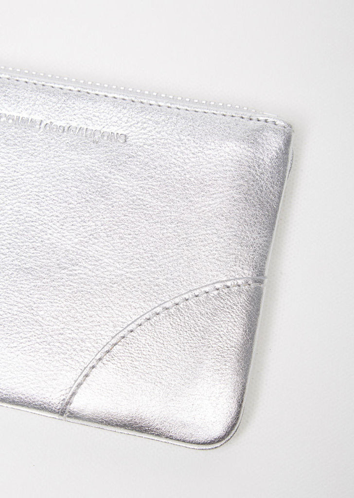 Silver Mini Zip Pouch
