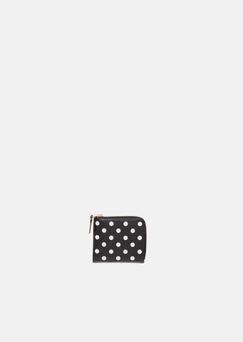 Polka Dot Half Zip Wallet
