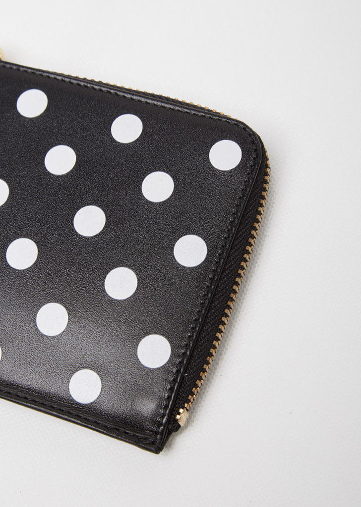 Polka Dot Half Zip Wallet