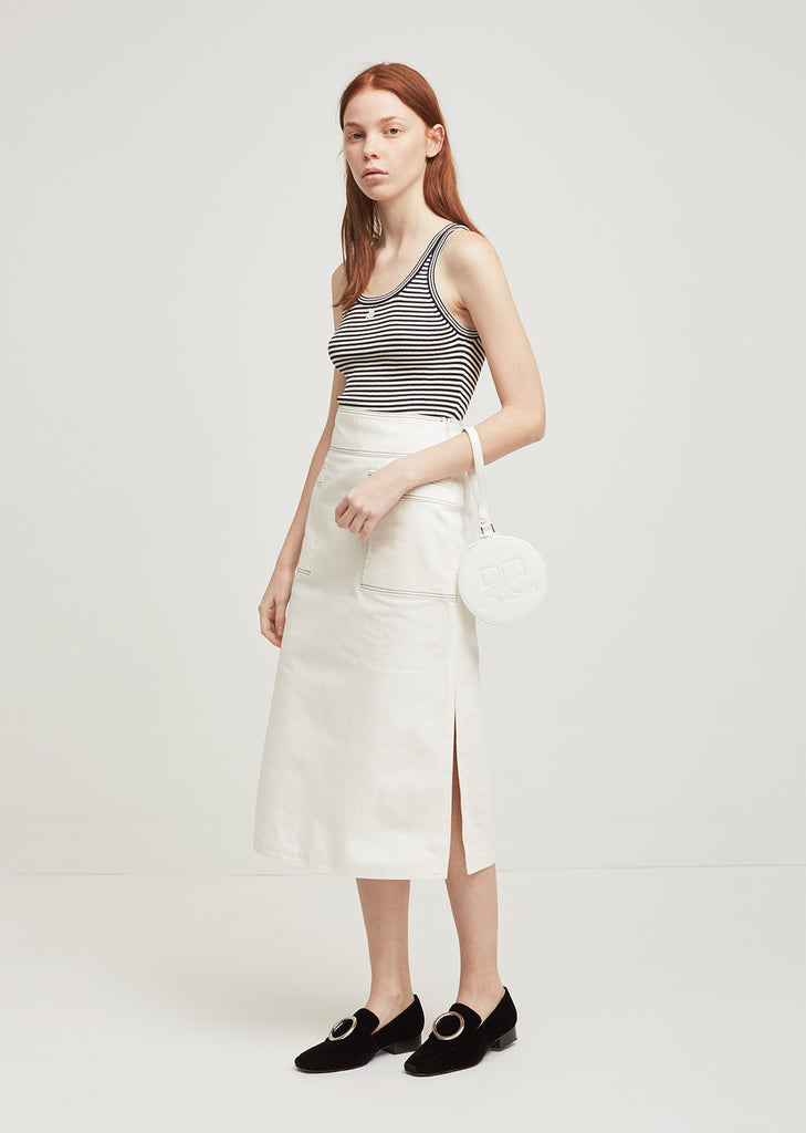 Vinyl Round Logo Clutch