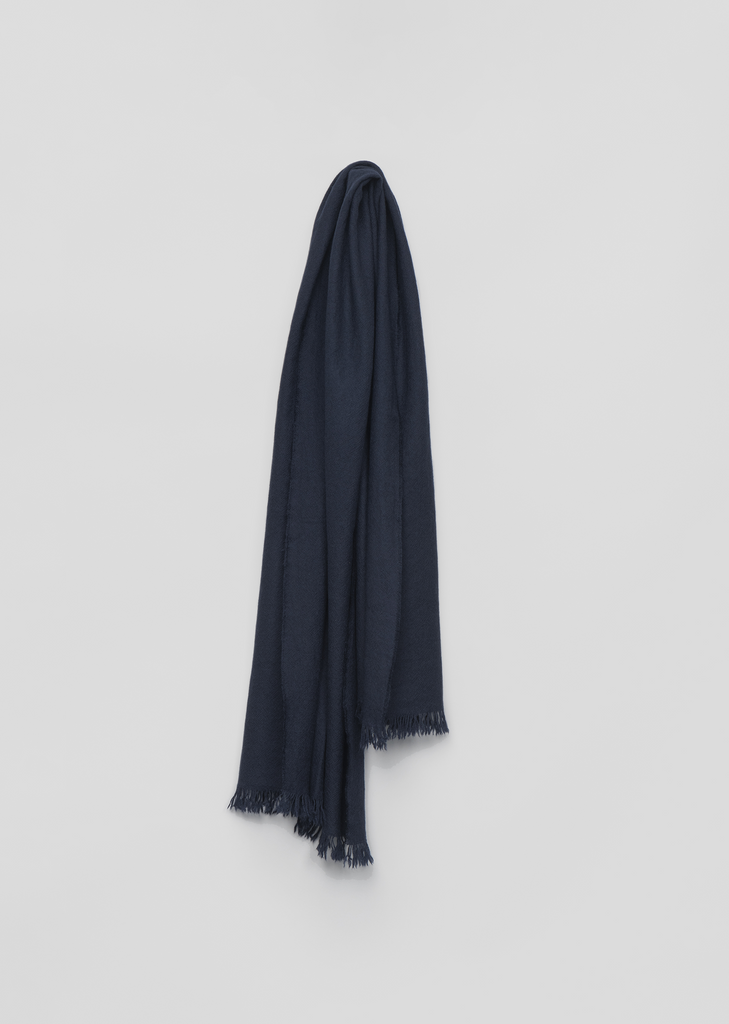 Kishorn Washed Cashmere Scarf — Navy