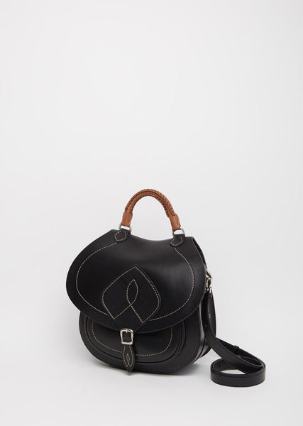 【MAISON MINED】24SS★ EYELET LEATHER SADDLEBAG BLACK 메종미네드 ~30% - EYELET LEATHER SADDLEBAG BLACK